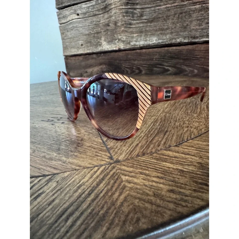 Authentic Vintage Chloé CL2247 C02 Tortoise Stripe Sunglasses - Glasses Only